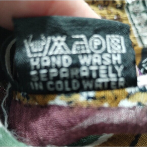 PTNY Midi Dress Size M Gauzy 3/4 Sleeve Brown Green Lightweight Eart tones fairy - Picture 6 of 12